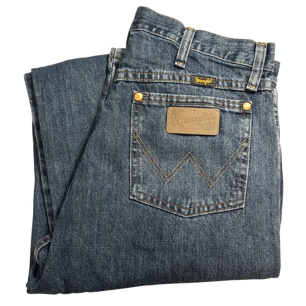 Wrangler Mens Cowboy Cut Original Fit Jeans Dark Wash Straight Leg 29x35.5